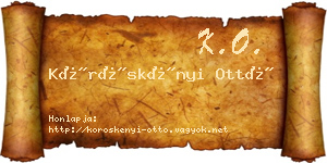 Köröskényi Ottó névjegykártya