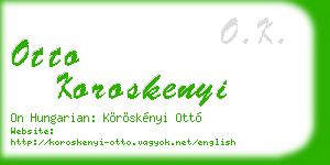 otto koroskenyi business card