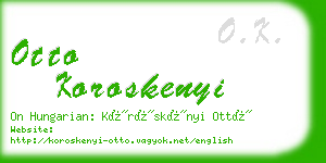 otto koroskenyi business card